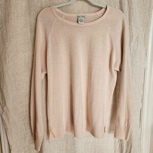 Sweet Romeo Crewneck Sweater Nude Blush Beige Soft Knit Pullover